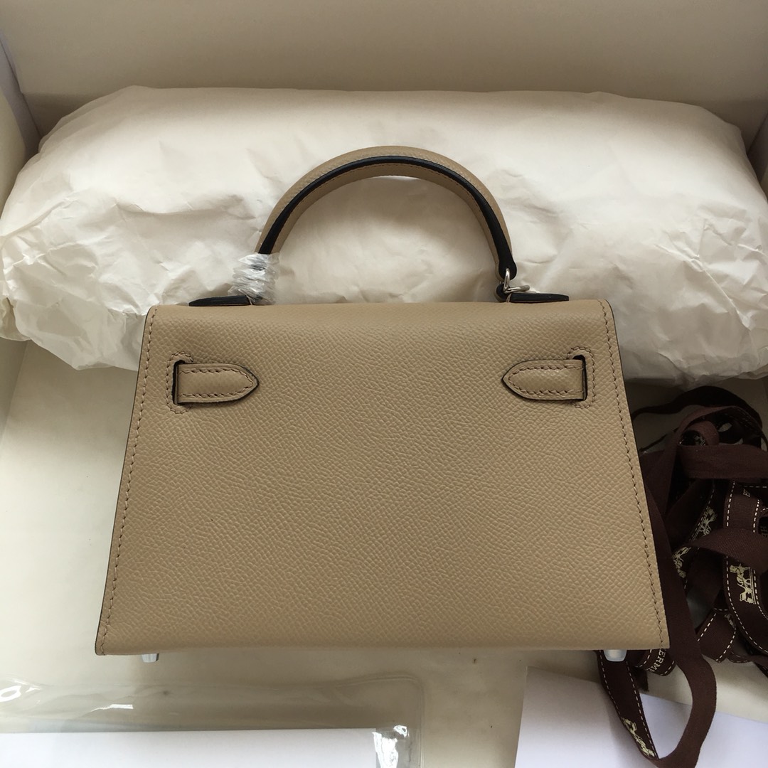 Hermes Kelly Mini II Bag 19CM In Trench Epsom Leather